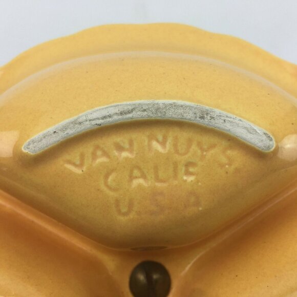 Vintage 60s MCM Lane & Co Divided Serving Dish Yellow Party Gold USA 1960 - Picture 5 of 9